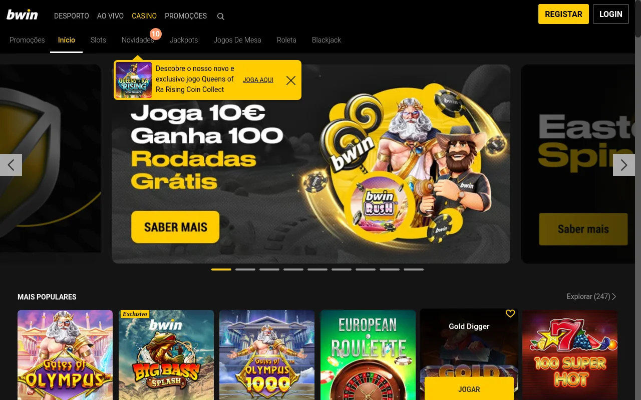 Bwin casino online secção de jogos Portugal