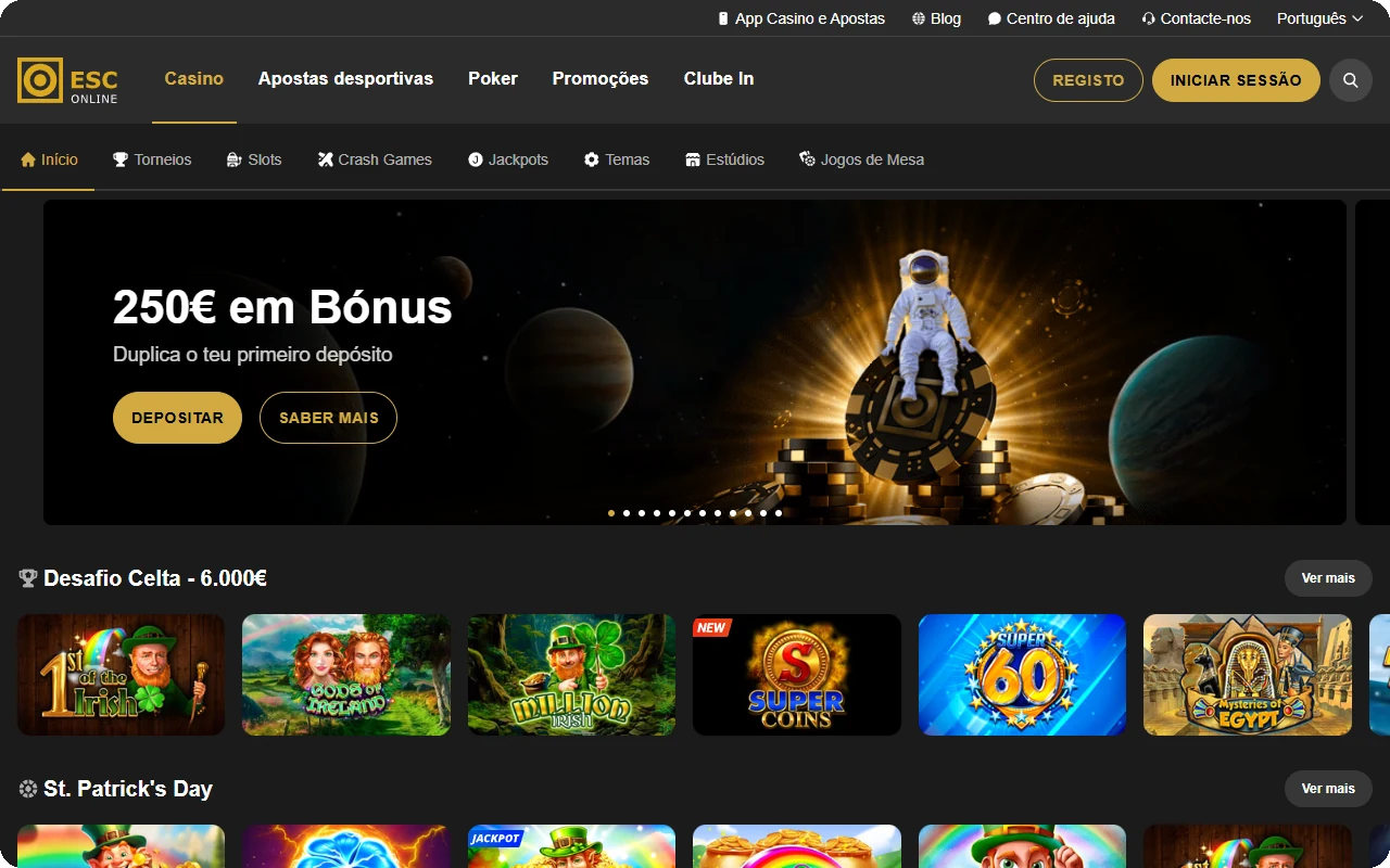 ESC Online casino online secção de jogos Portugal