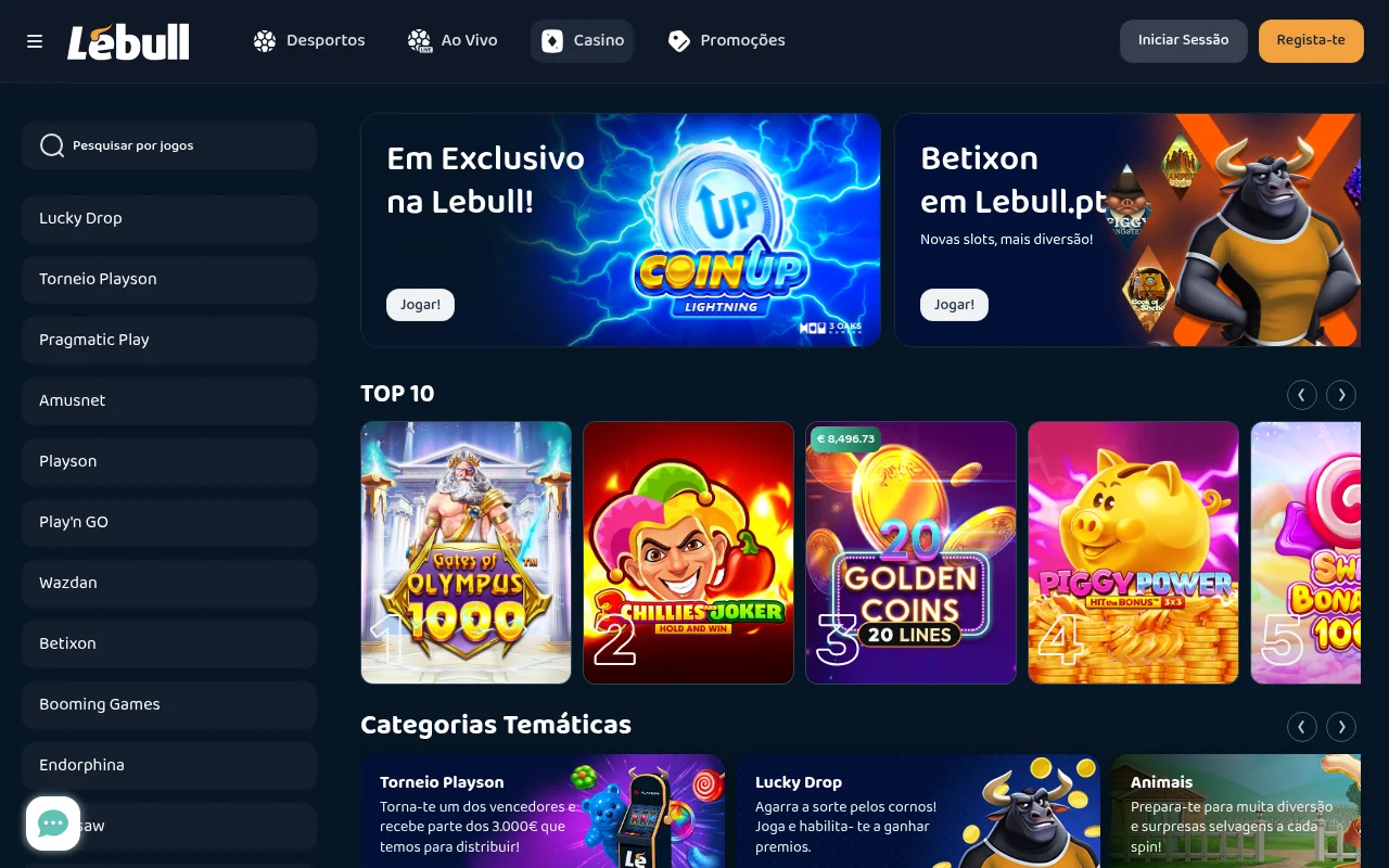 LeBull casino online secção de jogos Portugal