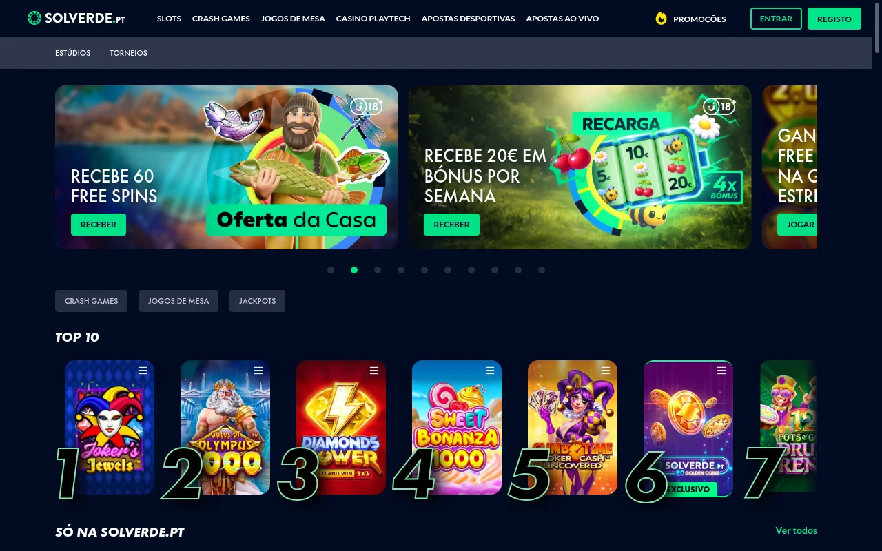 Solverde casino online secção de jogos Portugal